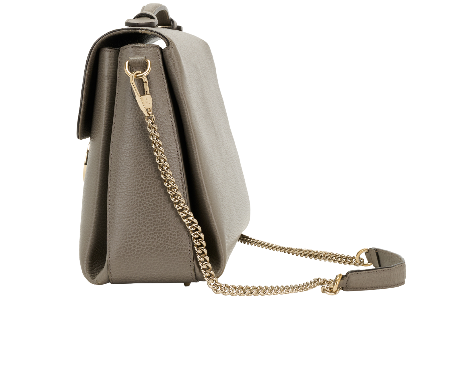 Interlocking G Chain Shoulder Bag, &pound;695, Handbags, Grey, Leather, Bottom view